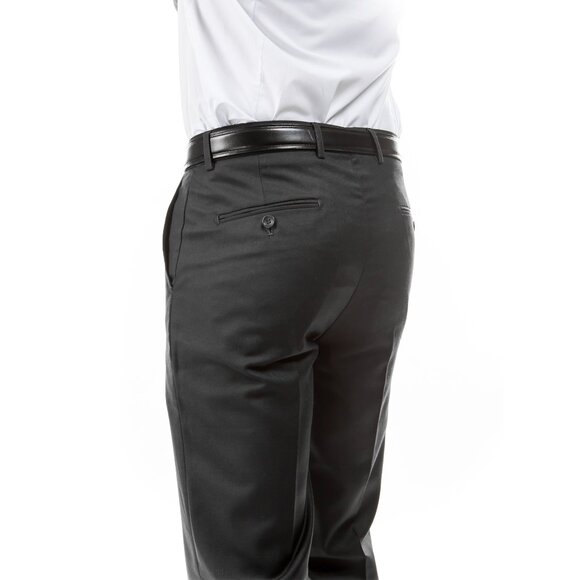 Azzuro Men's 3-Pack of Charcoal Dress Pants (Unhemmed/Open Bottom) - Picture 3 of 4